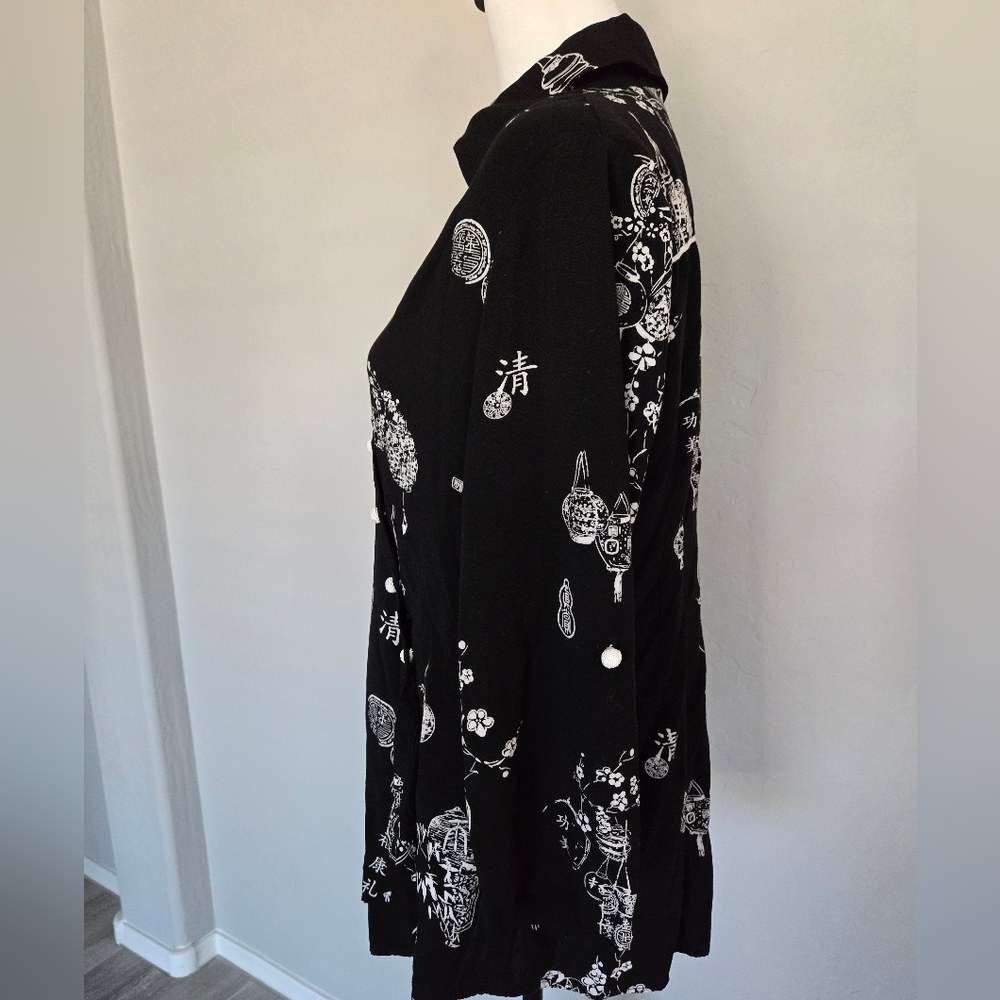 Soft Surroundings Asymmetrical Hem Asian Wrap Around Button Front Top Shirt Sz M - Picture 4 of 12